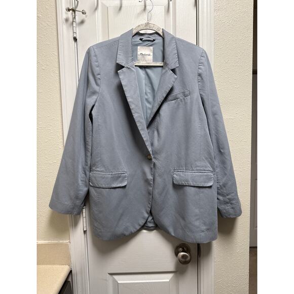 Madewell Oversized Linen Larsen Classic Minimalist Blazer in Drapeweave Size XL - Picture 3 of 9